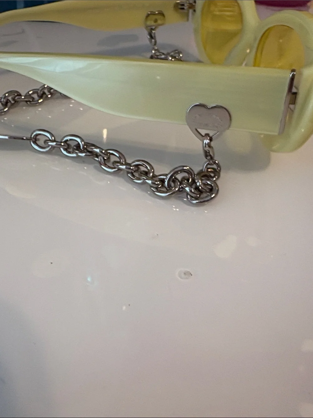 Tiffany & Co. Yellow Round Sunglasses with Heart Charm